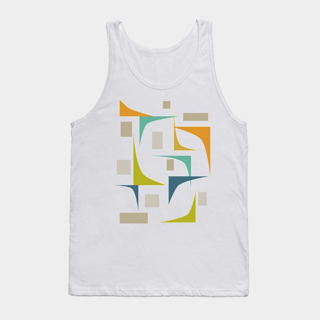 Mid Century Modern Colorful Corners Tank Top by OrchardBerry